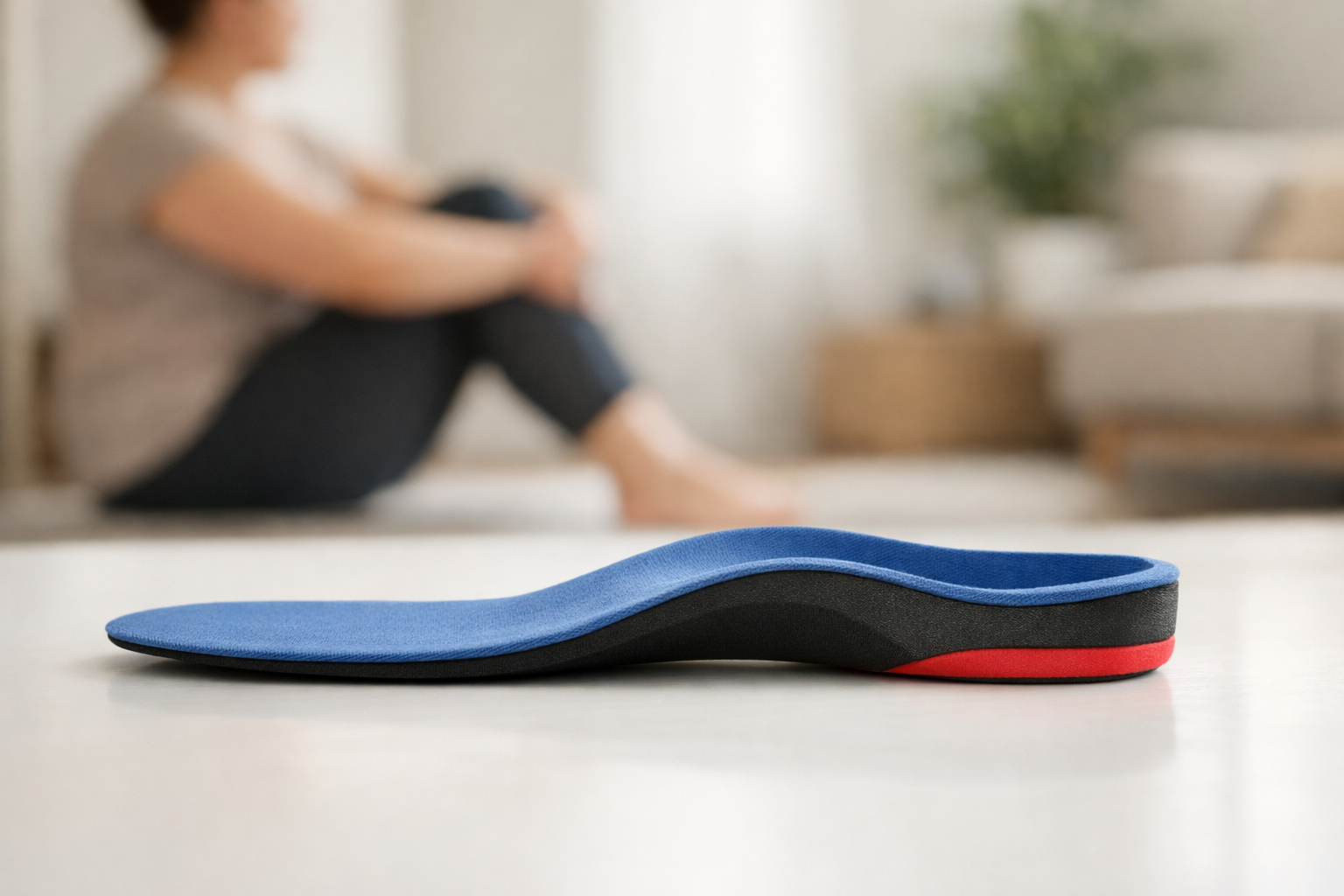 Full-length arch support insole with pronounced heel cup and arch contour