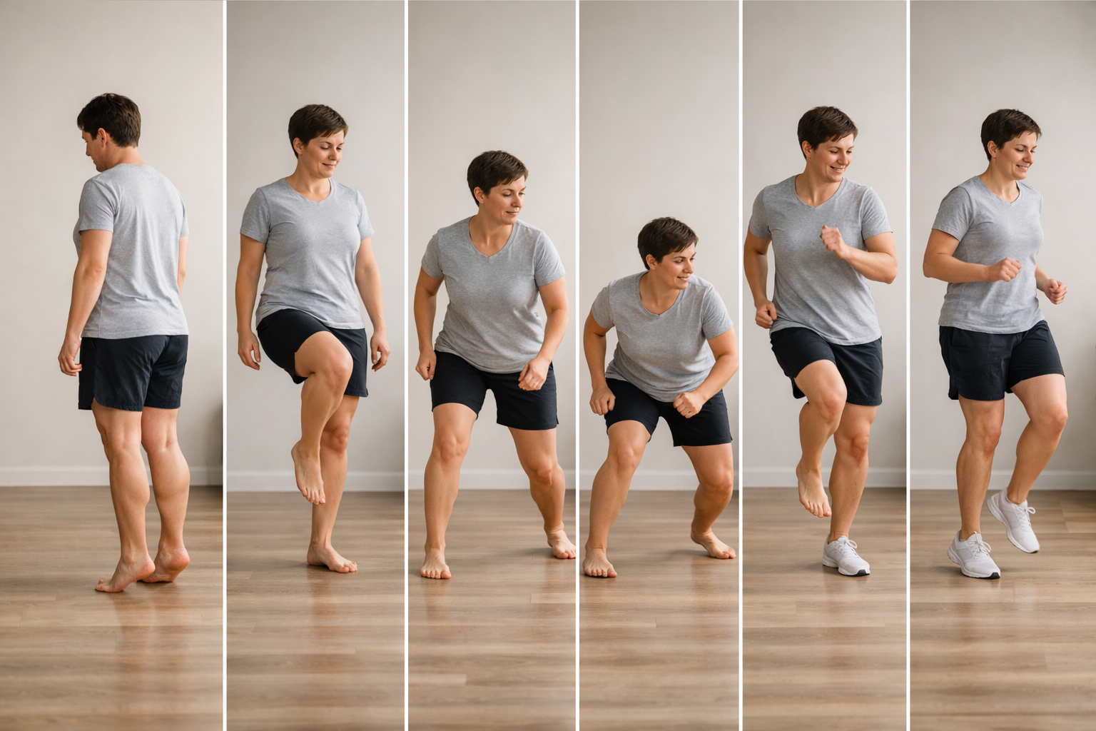 Series of progressive ankle strengthening exercises from basic balance to advanced movements