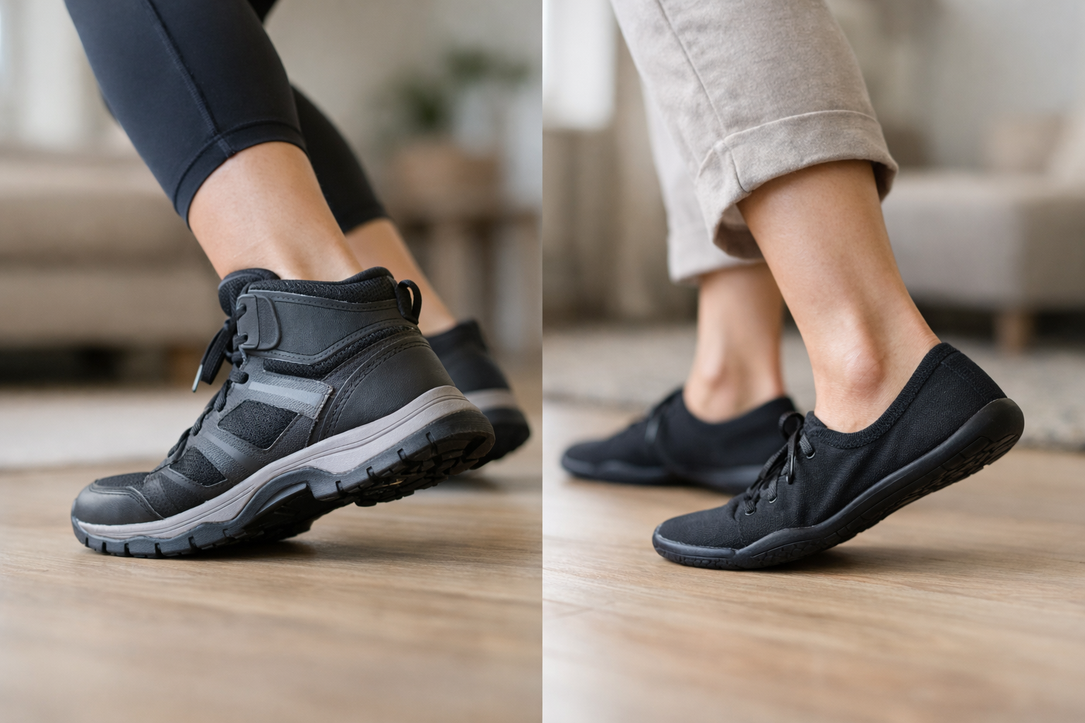 Comparison of supportive and flexible shoe types for ankle strength development