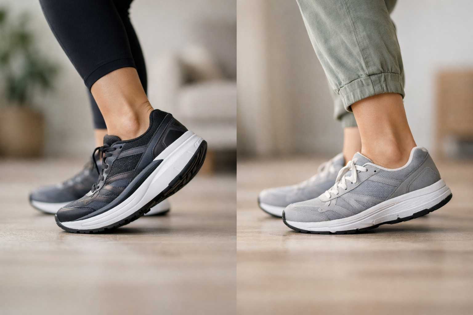 Comparison of supportive shoe sole designs that help reduce pressure on the ball of the foot
