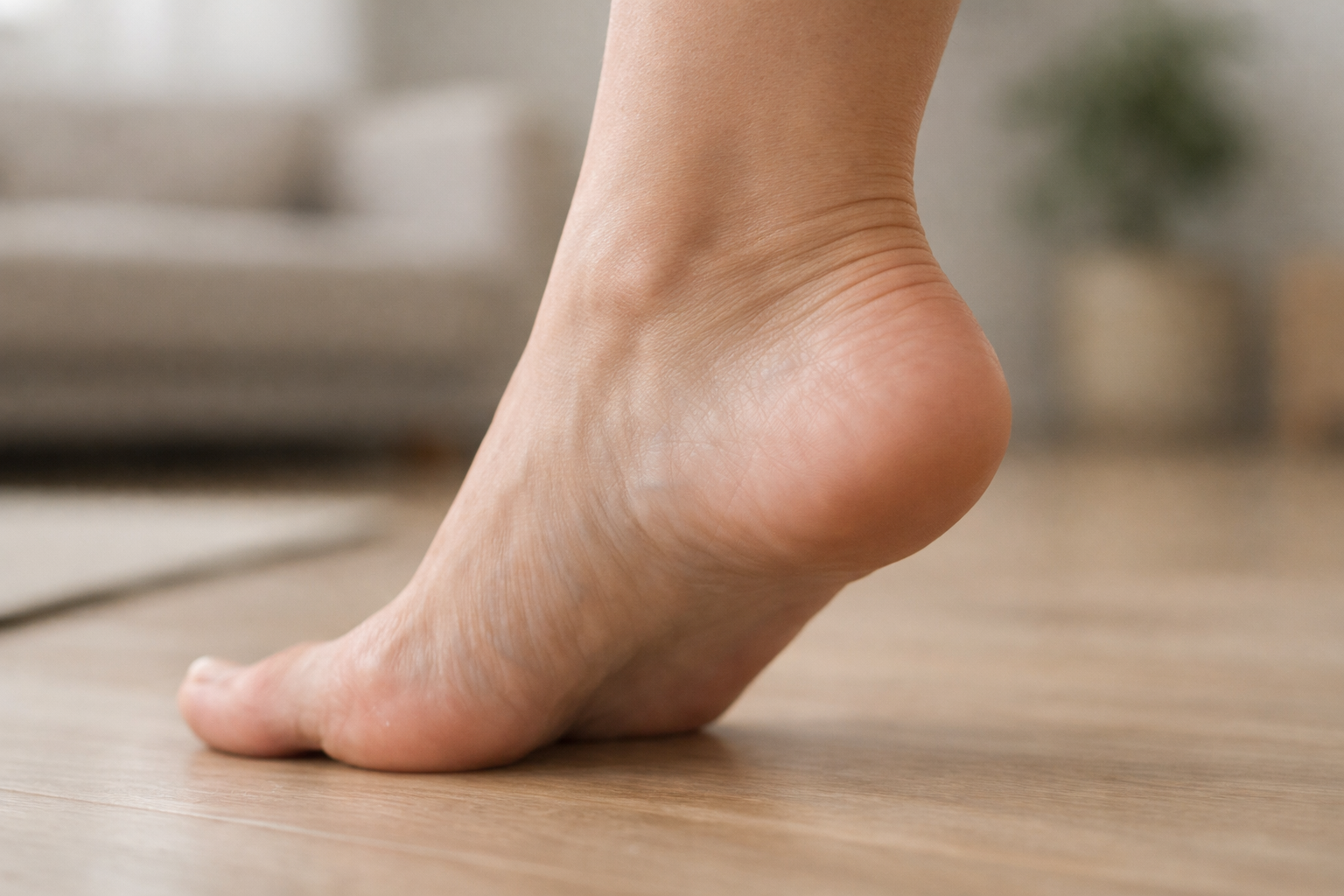 Detailed view of foot arch and heel anatomy showing the area where plantar fasciitis and similar conditions cause pain