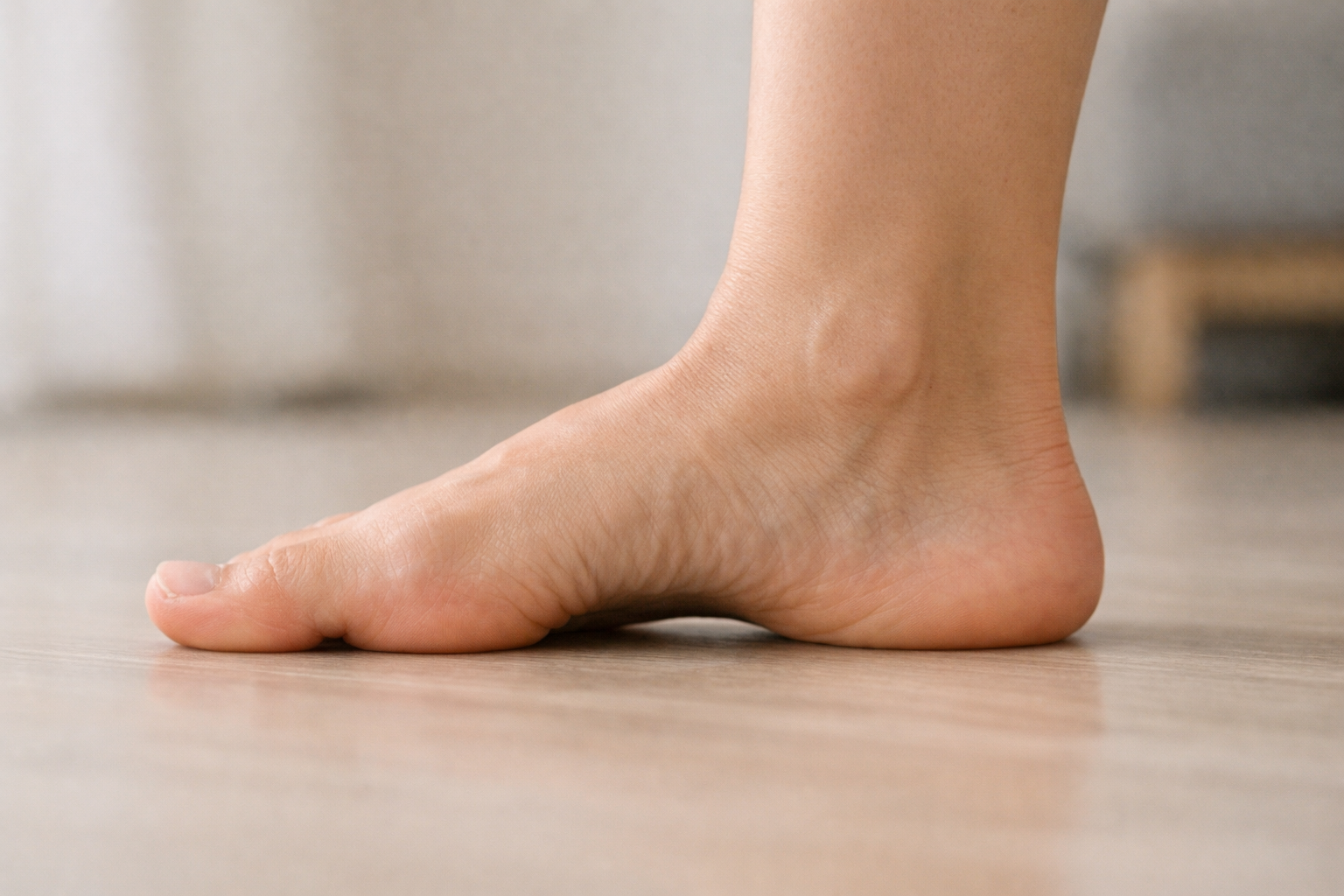 Foot performing short foot arch doming exercise