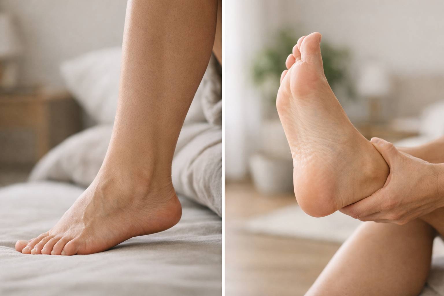 Comparison of stiff versus mobile ankle positions to illustrate morning tendon stiffness