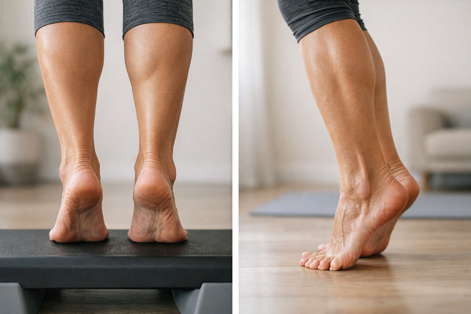 Lower leg muscles engaged during ankle strengthening exercise like a calf raise