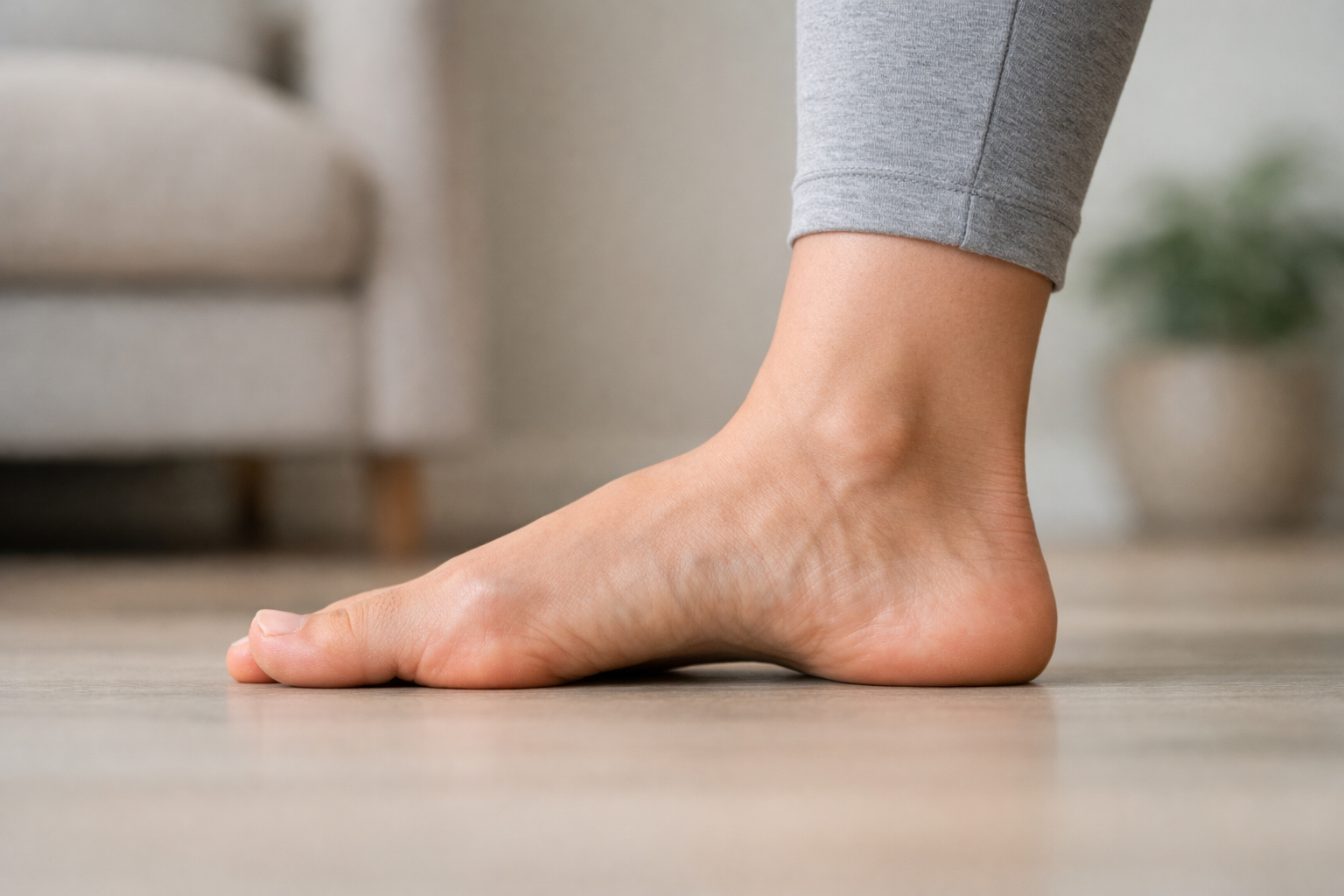 Demonstration of an intrinsic foot strengthening exercise for arch support